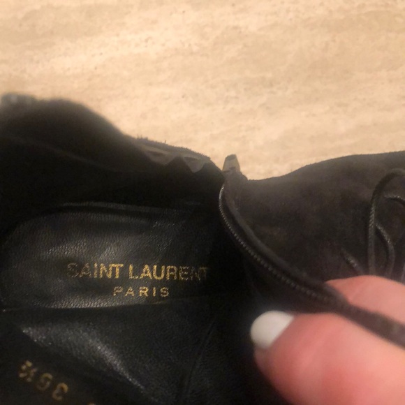 Saint Laurent booties lace up worn once - Picture 5 of 5